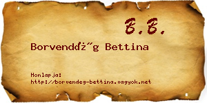 Borvendég Bettina névjegykártya